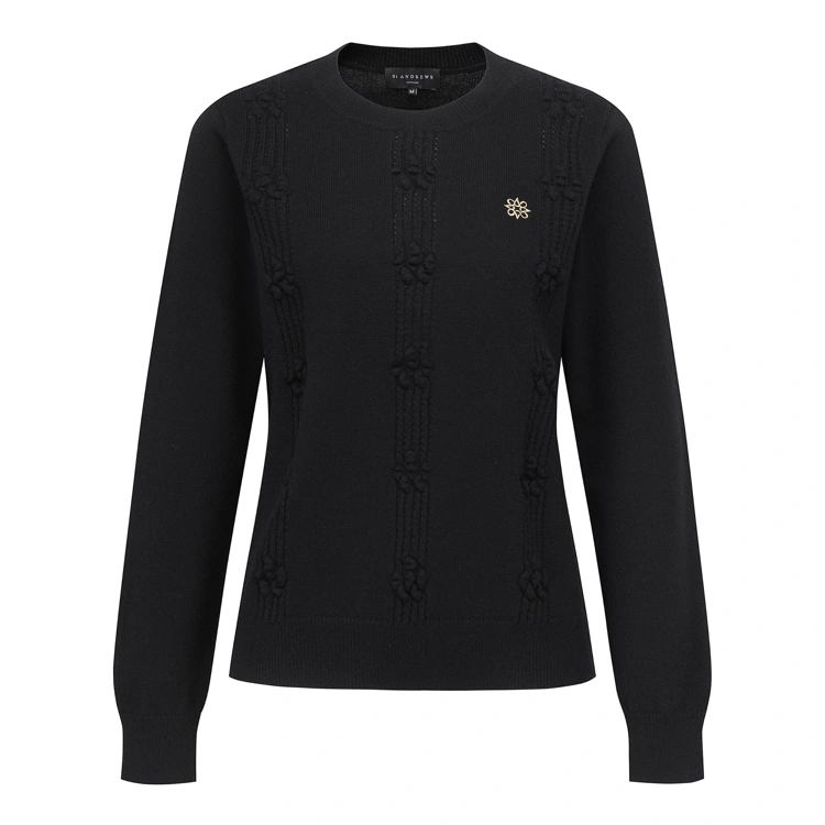 Áo knit golf nữ — St Andrews (Đen) | Seoul Golf Fashion