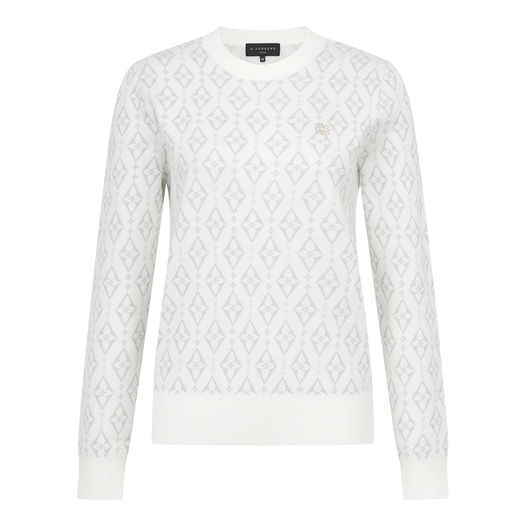 Áo knit golf nữ — St Andrews (Trắng) | Seoul Golf Fashion