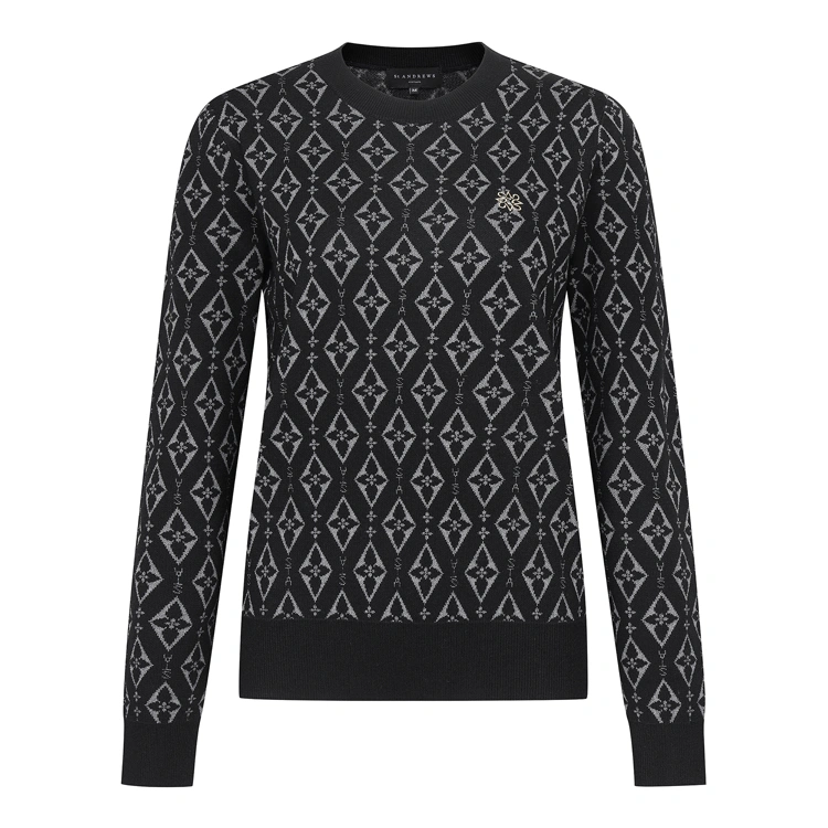 Áo knit golf nữ — St Andrews (Đen) | Seoul Golf Fashion