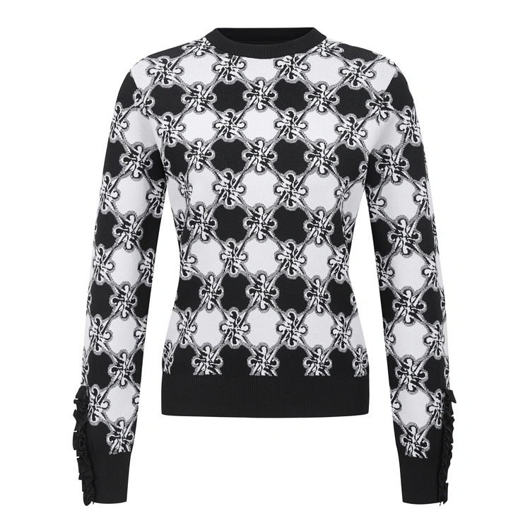 Áo knit golf nữ — St Andrews (Đen) | Seoul Golf Fashion