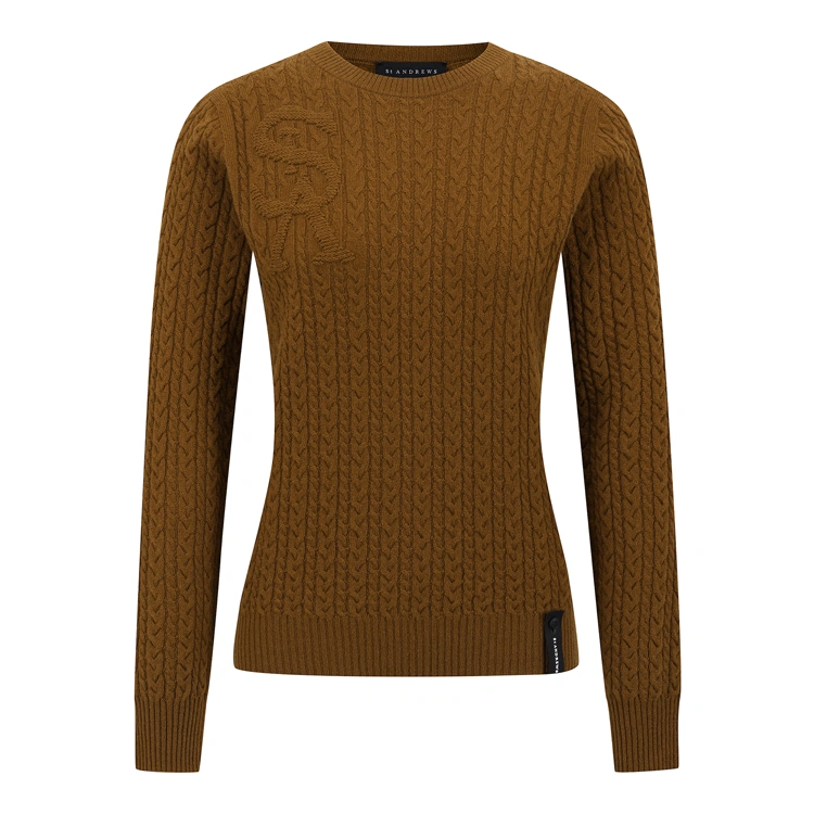 Áo knit golf nữ — St Andrews (Nâu) | Seoul Golf Fashion