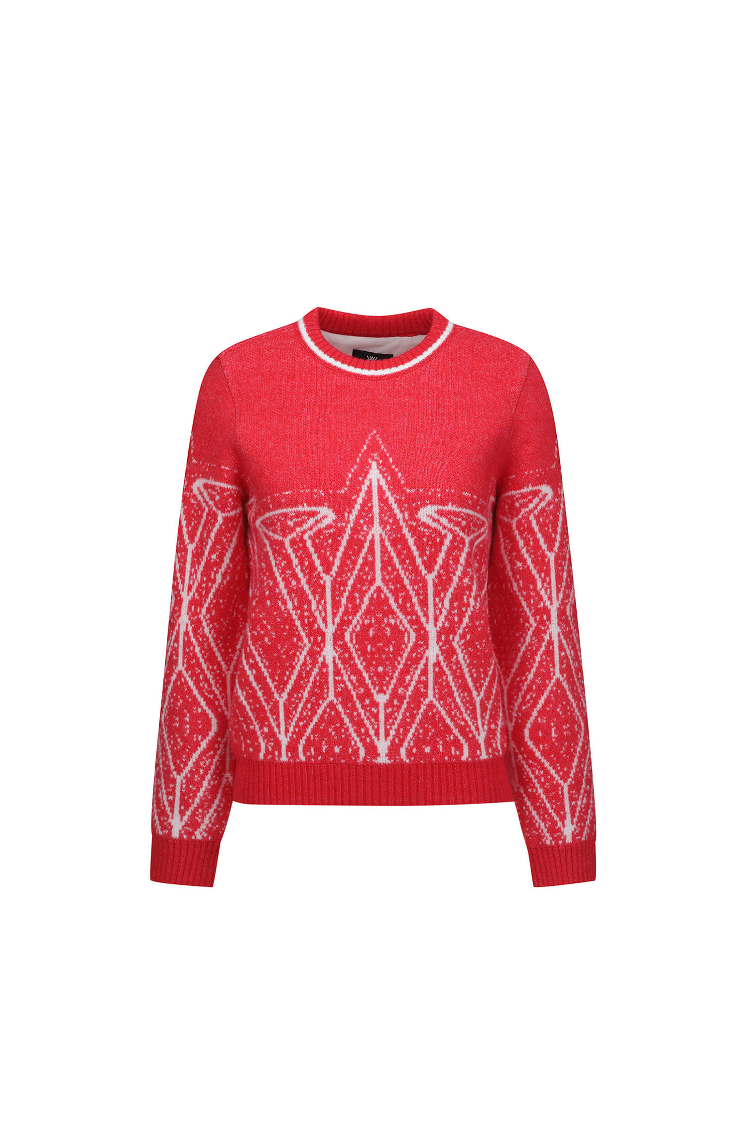 WOMEN WI FUZZY LOGO POINT SWEATER_RE | Seoul Golf Fashion