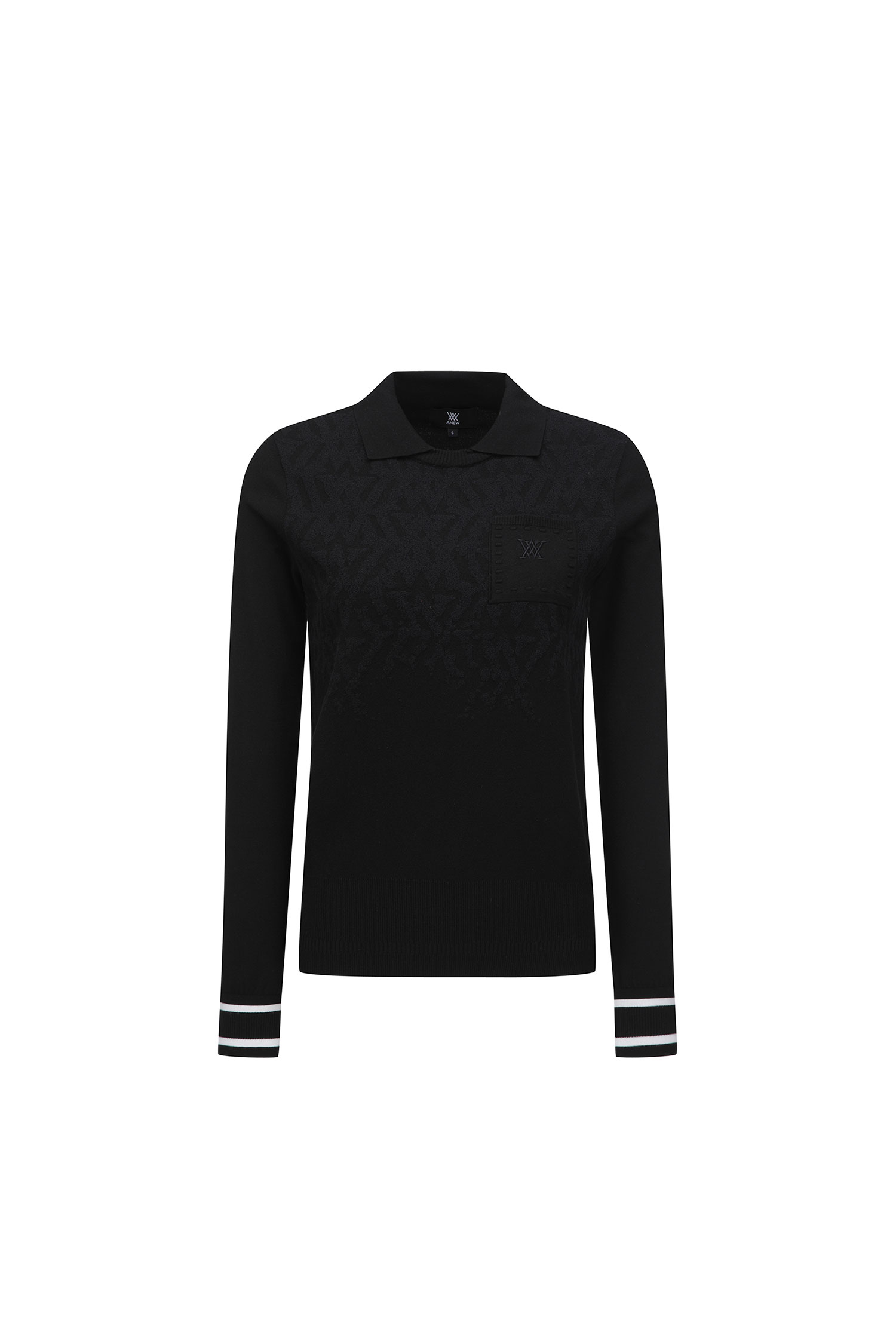 WOMEN FA LOGO PATTERN SWEATER_BK | Seoul Golf Fashion