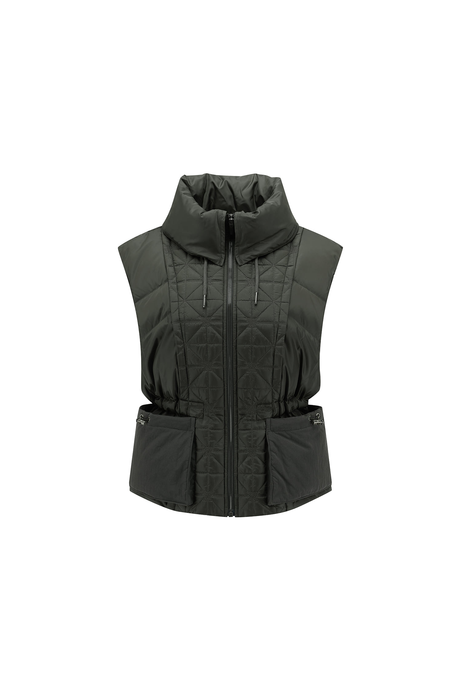 WOMEN WI HIGH NECK DOWN VEST_KH | Seoul Golf Fashion