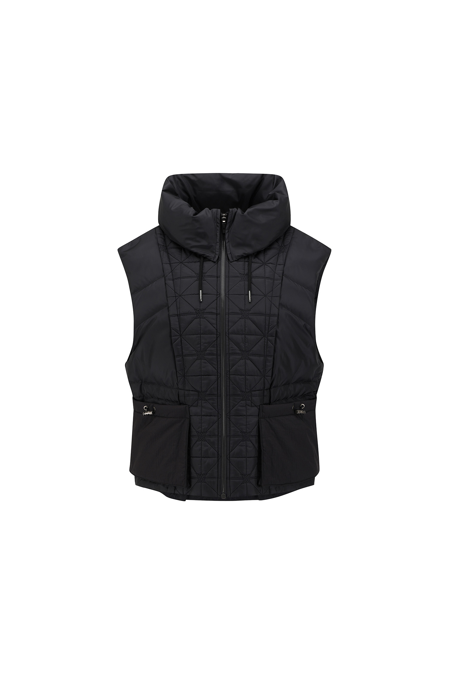WOMEN WI HIGH NECK DOWN VEST_BK — Anew | Seoul Golf Fashion