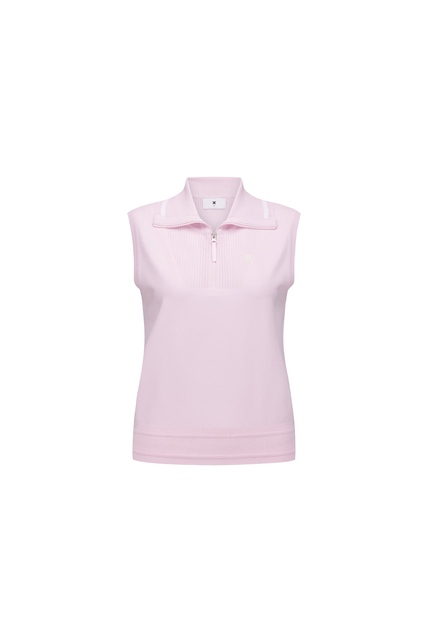 Áo vest golf nữ cổ kéo khóa màu hồng pastel — Anew | Seoul Golf Fashion