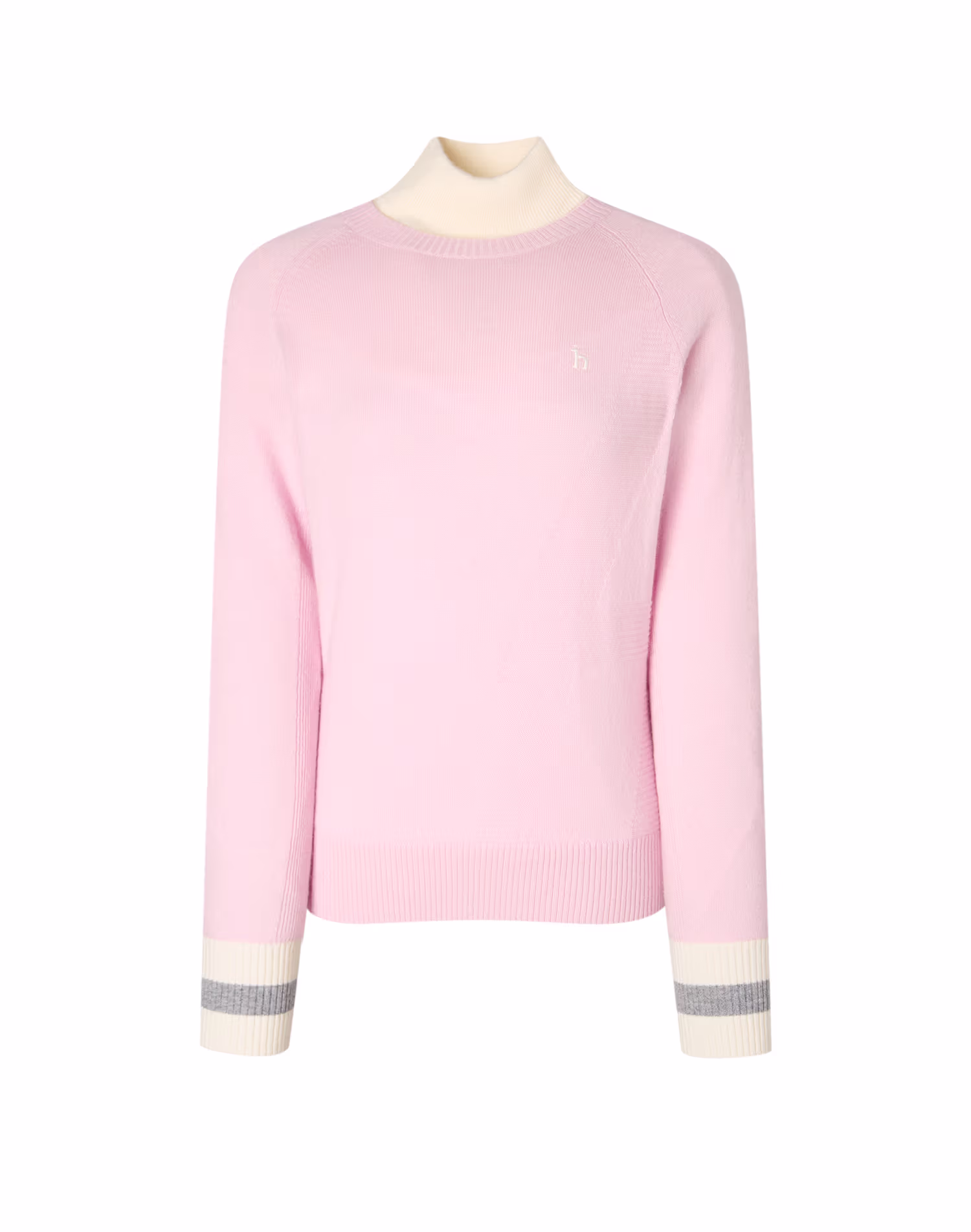 Áo len cổ cao chống gió màu hồng dành cho nữ, chất liệu pha cashmere. — Hazzys Knit