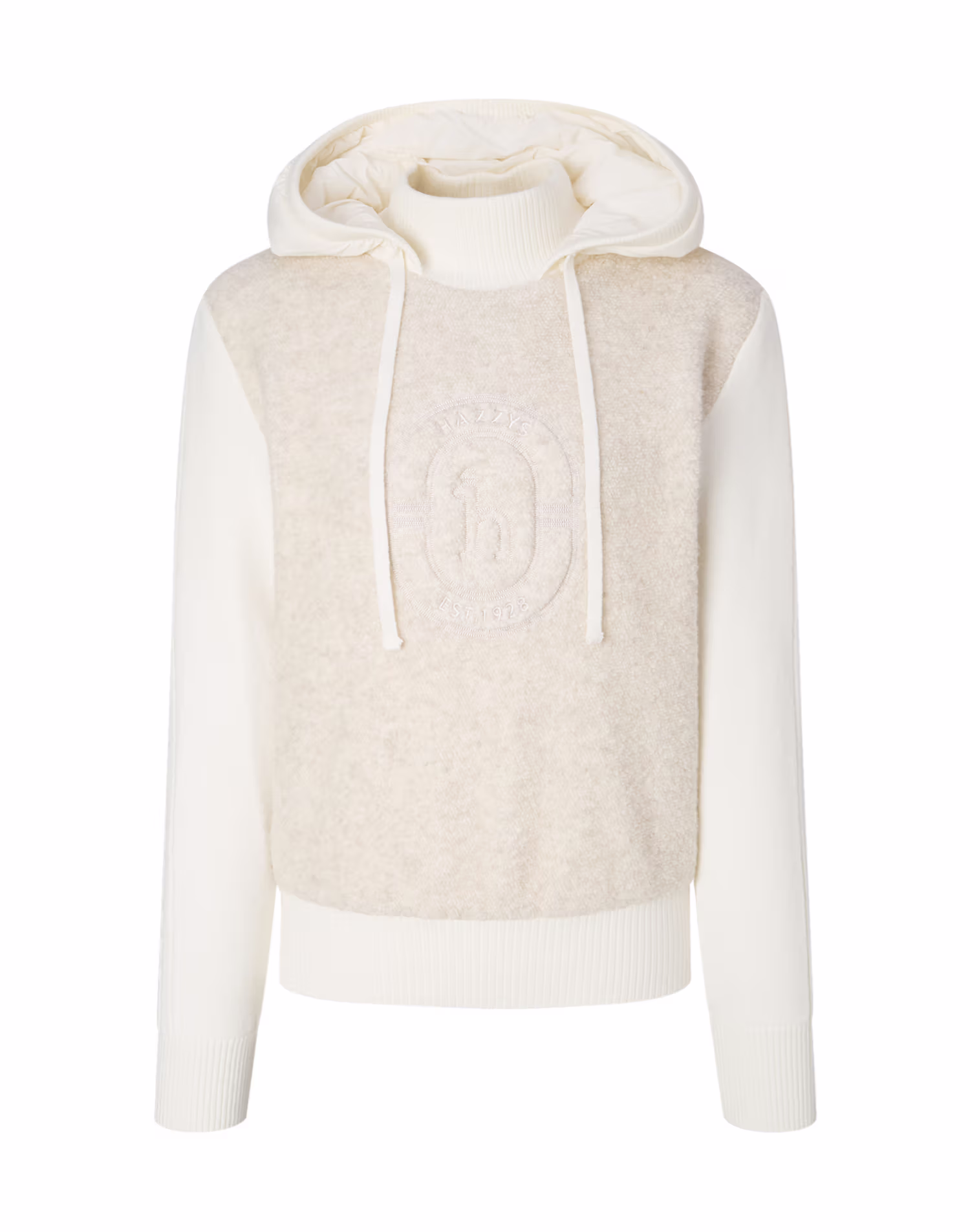 Áo hoodie lai có đệm màu be dành cho nữ — Hazzys | Seoul Golf Fashion