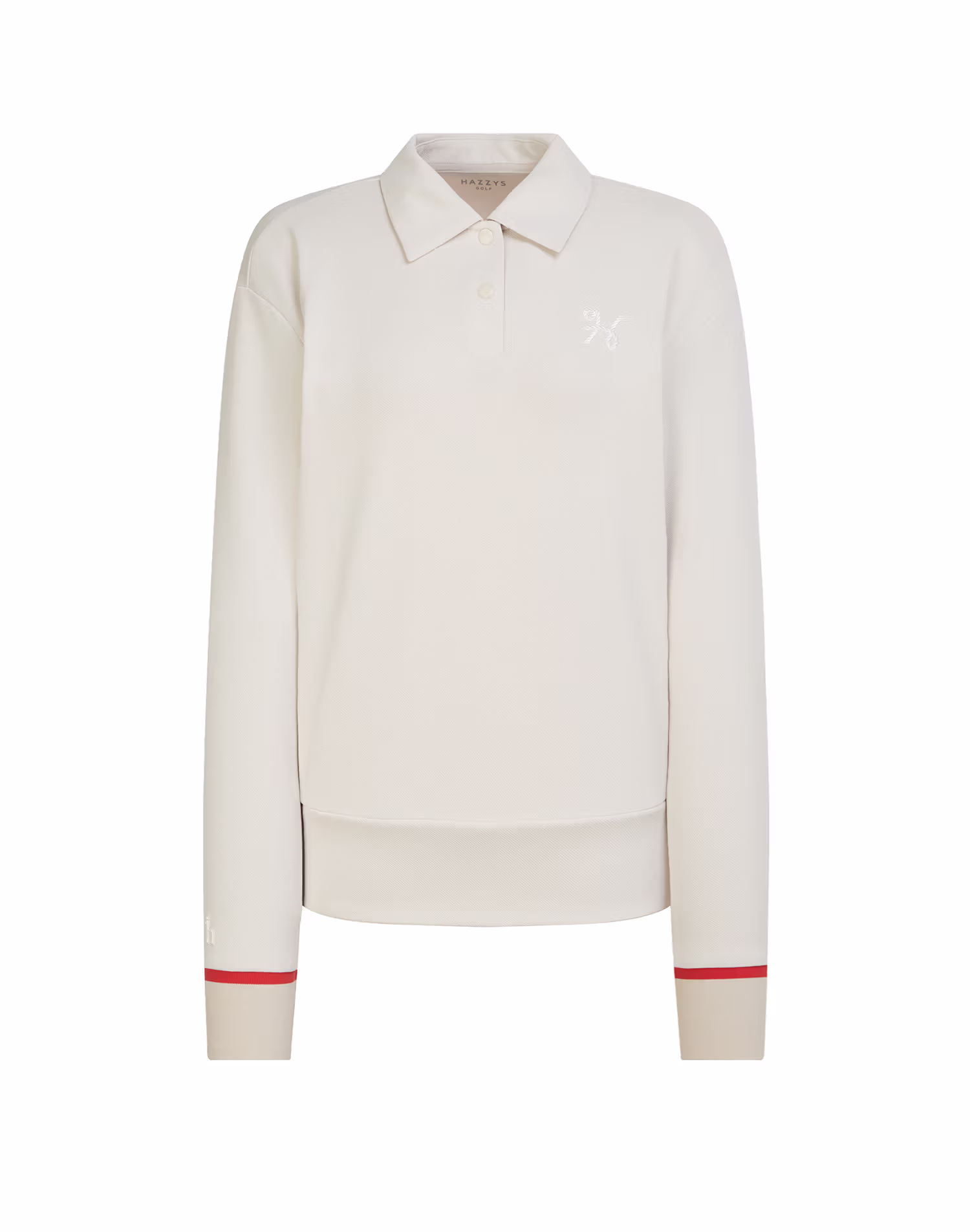 Áo thun nữ tay dài cổ bẻ màu be — Hazzys | Seoul Golf Fashion
