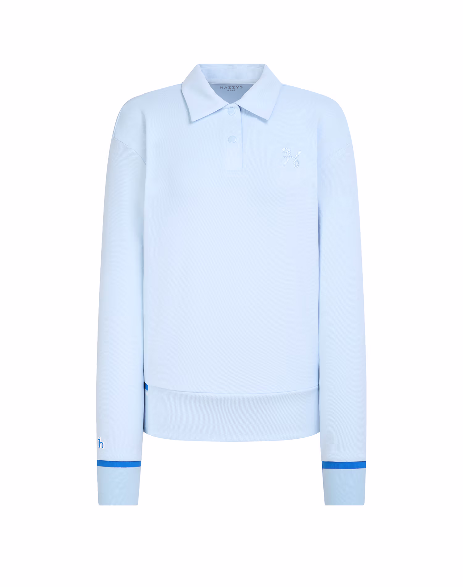 Áo thun nữ tay dài cổ bẻ màu xanh dương — Hazzys | Seoul Golf Fashion