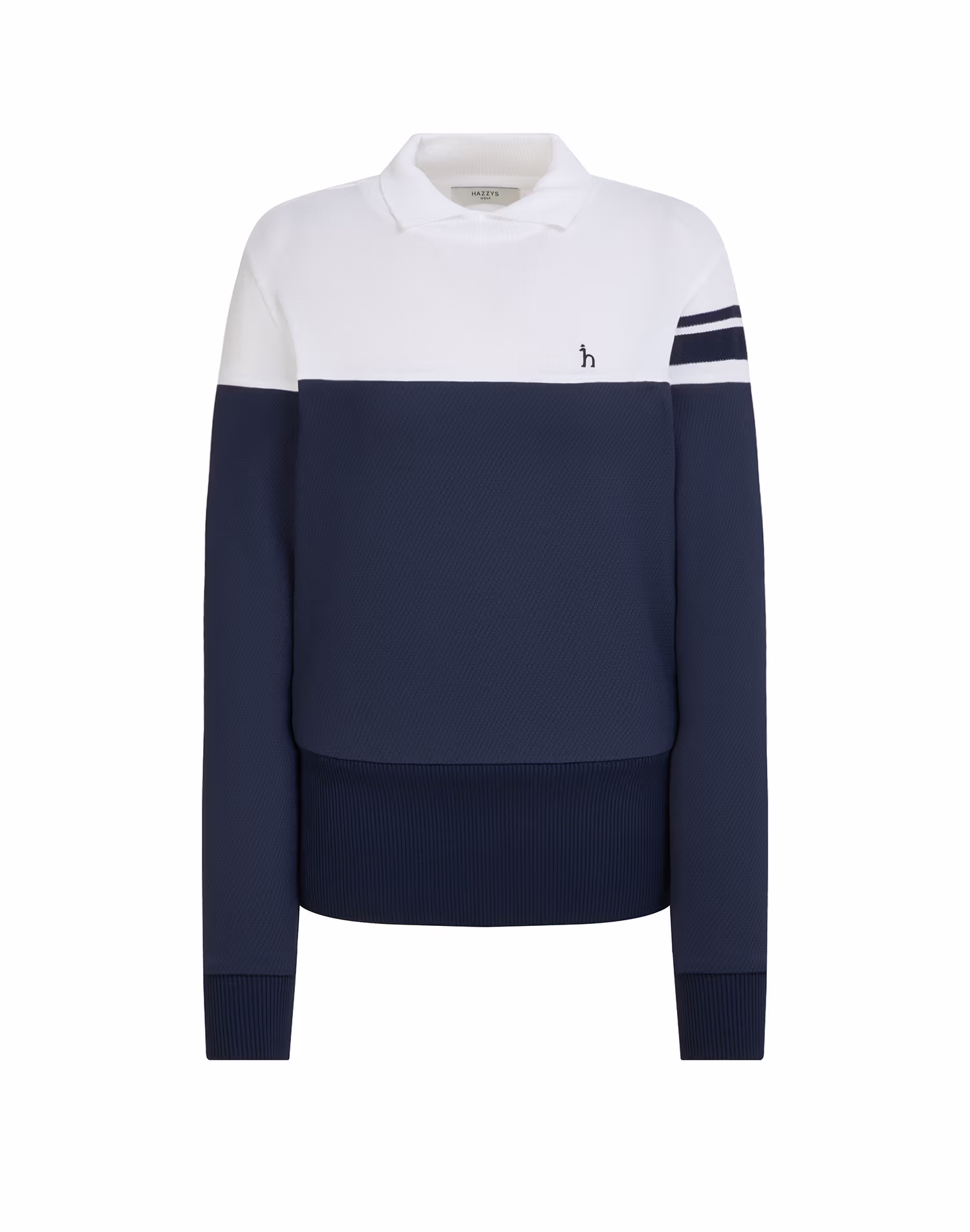 Áo thun nữ dệt kim kiểu blouson màu xanh hải quân — Hazzys | Seoul Golf Fashion