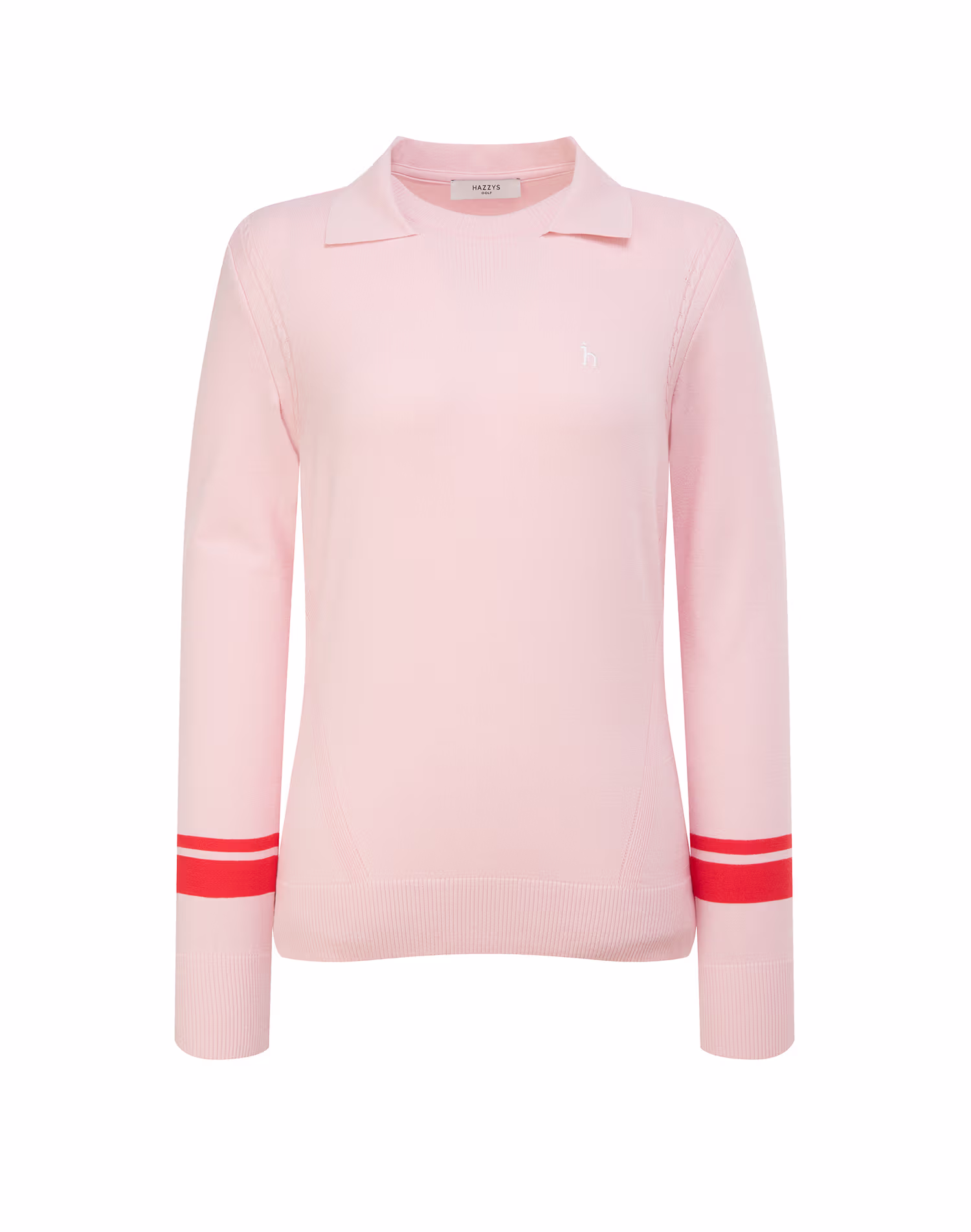 Áo len dài tay cổ bẻ màu hồng dành cho nữ — Hazzys | Seoul Golf Fashion