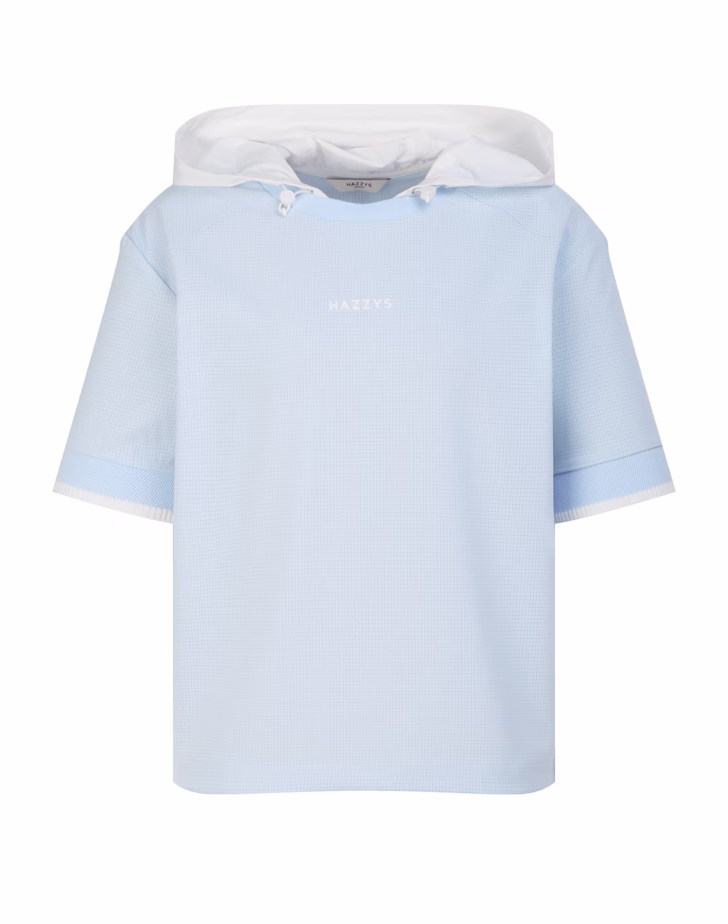 Áo hoodie ngắn tay màu xanh dương in logo dành cho nữ — Hazzys | Seoul Golf Fashion