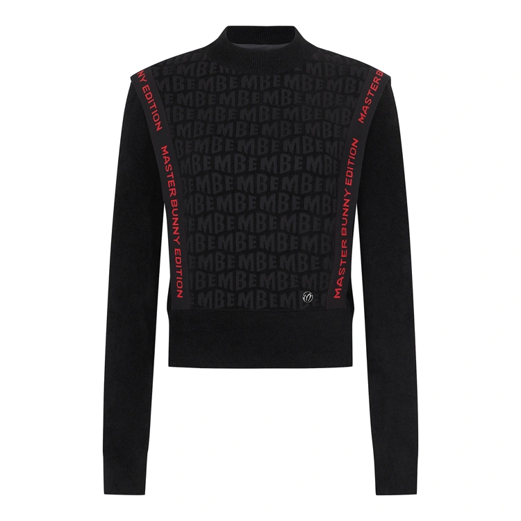 Áo knit golf nữ — Master Bunny Edition (Đen) | Seoul Golf Fashion