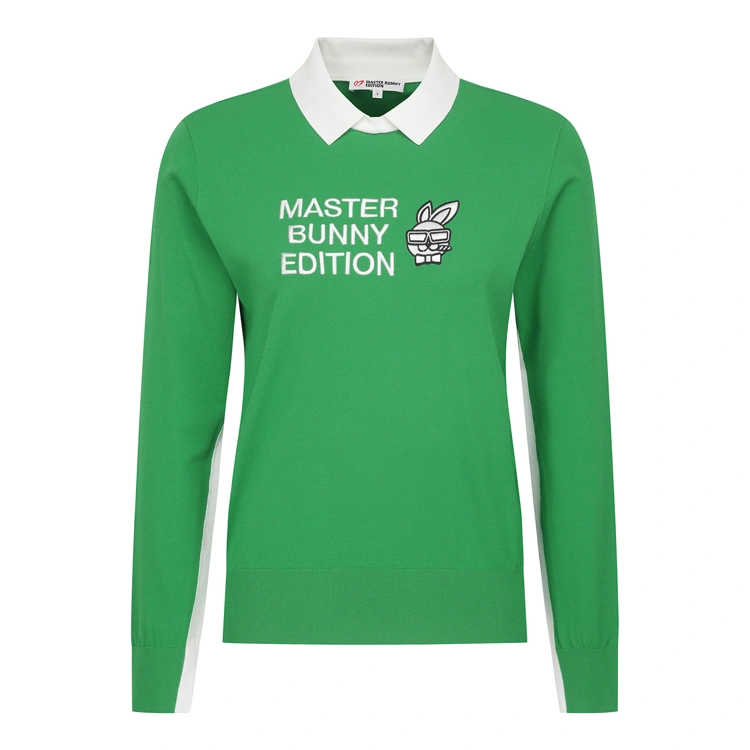 Áo knit golf nữ — Master Bunny Edition (Xanh lá) | Seoul Golf Fashion