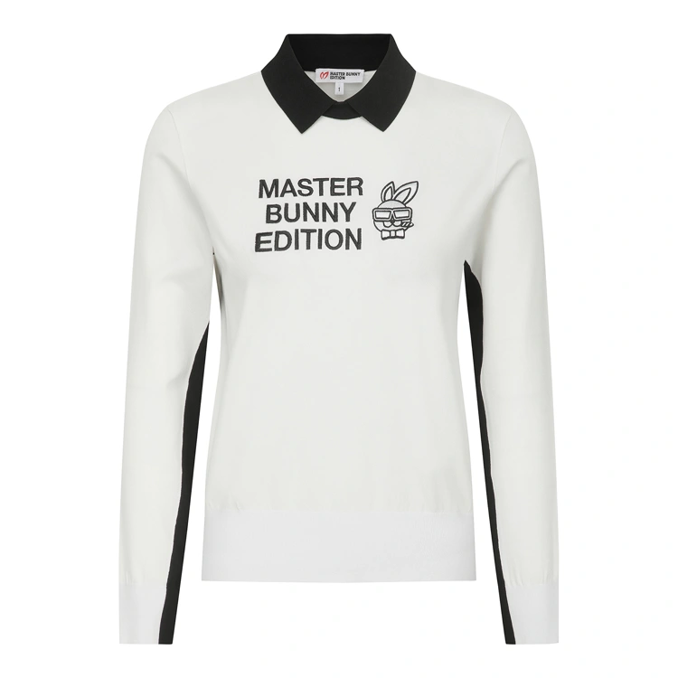 Áo knit golf nữ — Master Bunny Edition (Trắng) | Seoul Golf Fashion