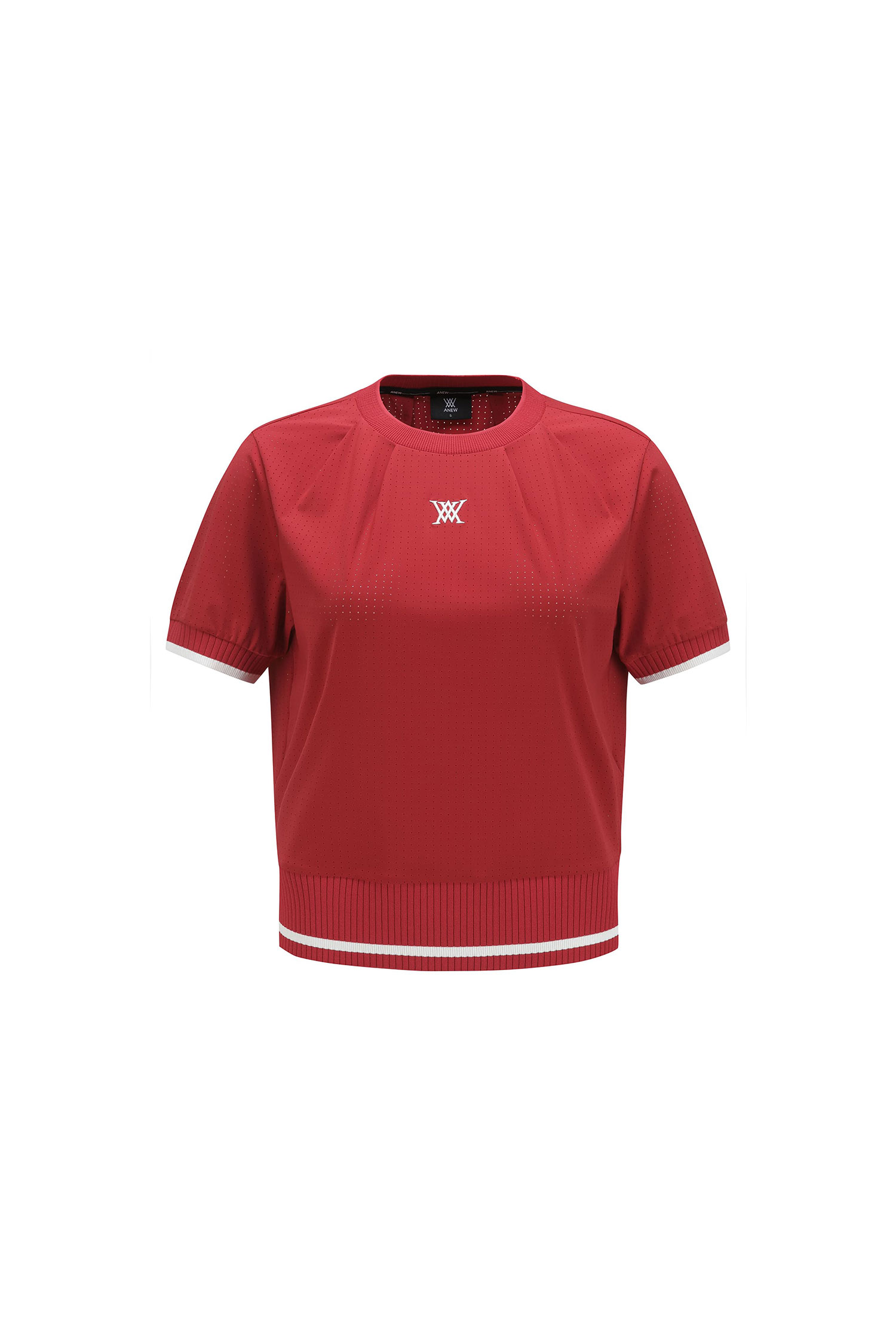 Áo golf nữ tay ngắn cổ tròn màu đỏ — OUTLET | Seoul Golf Fashion