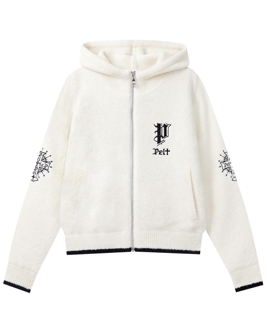 Áo hoodie có khóa kéo dệt kim boucle Stick P Holy Cross | Seoul Golf Fashion