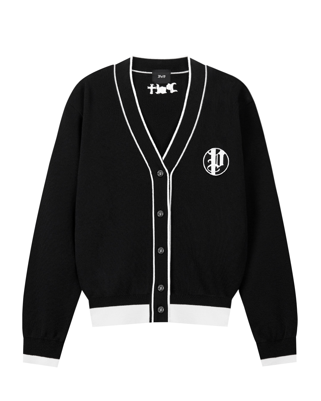 Áo khoác cardigan dệt kim cổ chữ V dáng suông, chất liệu nỉ. | Seoul Golf Fashion