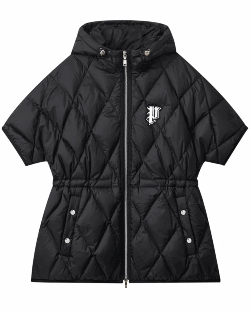 Áo hoodie có khóa kéo chần bông hình thoi | Seoul Golf Fashion