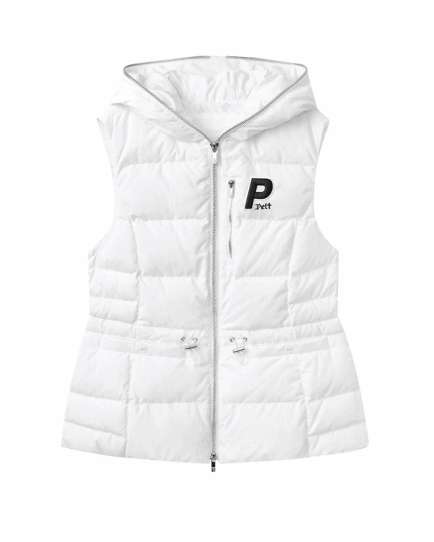 Áo khoác phao Quantum String có mũ trùm đầu và áo vest lông vũ | Seoul Golf Fashion