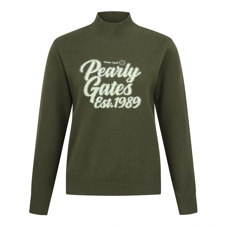 Áo knit golf nữ — Pearly Gates (Kaki) | Seoul Golf Fashion
