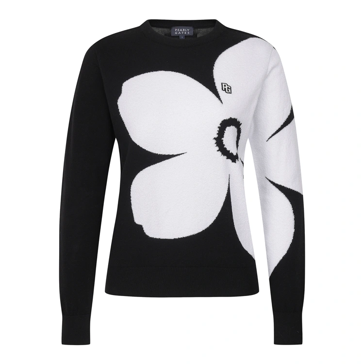 Áo knit golf nữ — Pearly Gates (Đen) | Seoul Golf Fashion