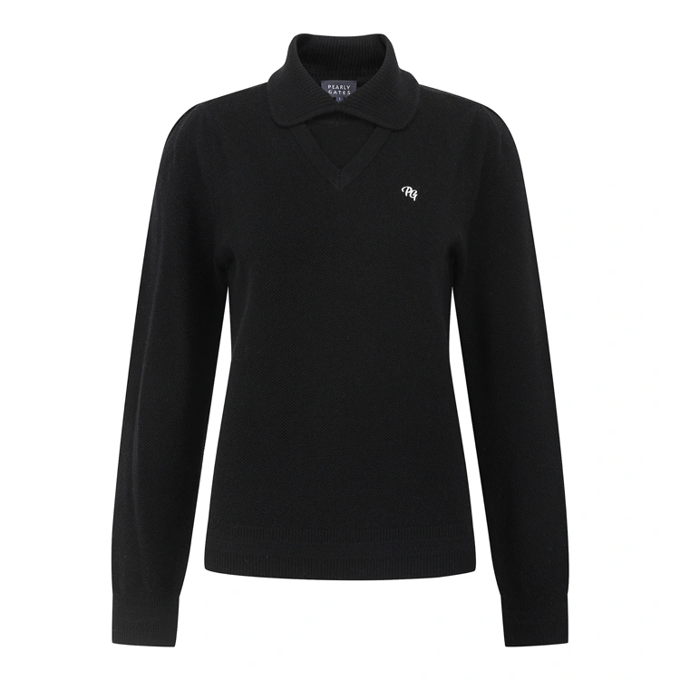 Áo knit golf nữ — Pearly Gates (Đen) | Seoul Golf Fashion