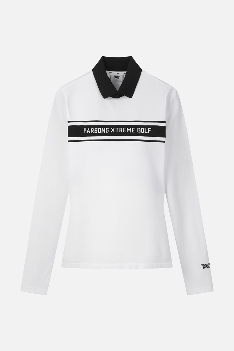 Áo dài tay cổ bẻ có logo dành cho nữ — PXG | Seoul Golf Fashion