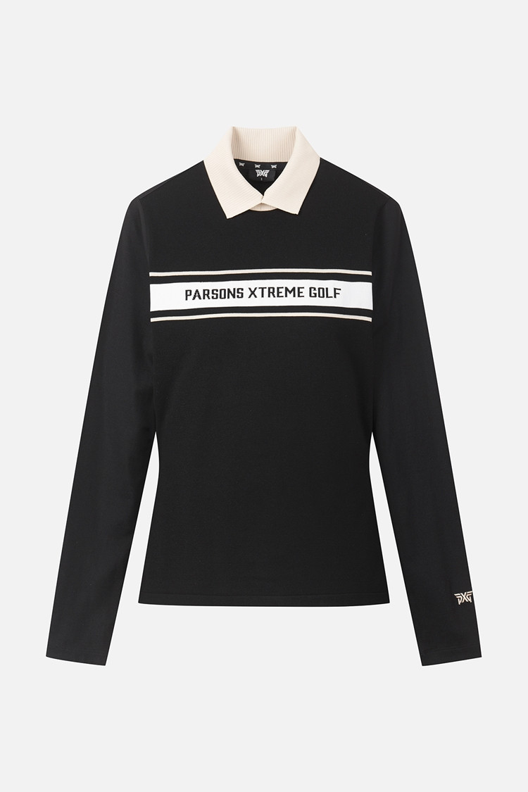 Áo dài tay cổ bẻ có logo dành cho nữ — PXG | Seoul Golf Fashion