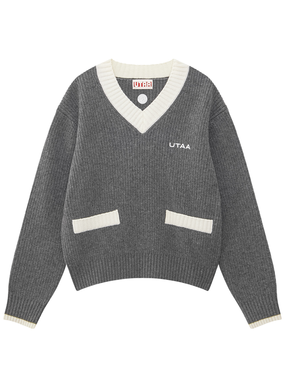 Áo len cashmere cổ chữ V có túi Crucial — UTAA Knit