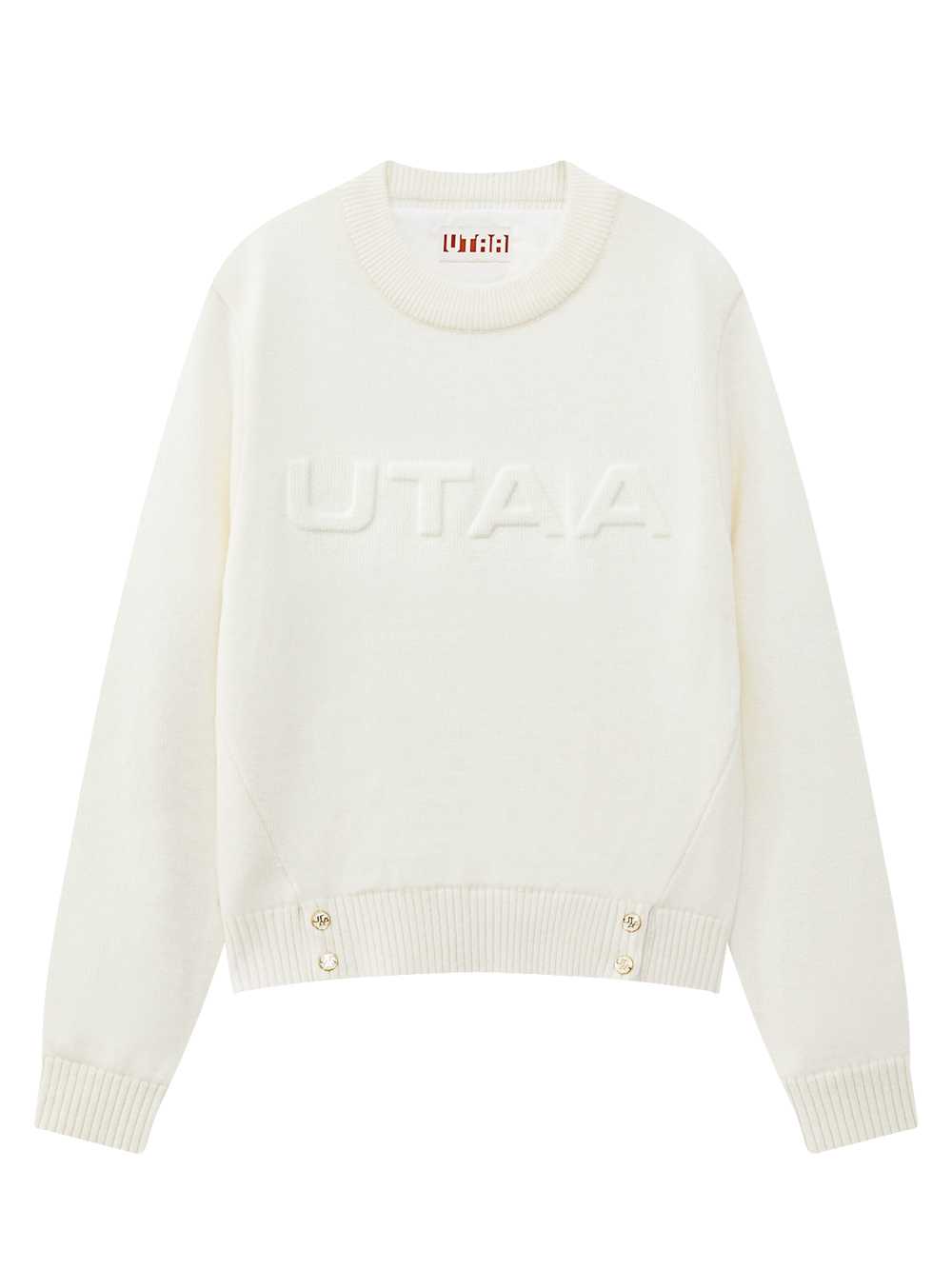 Áo len dệt kim dập nổi màu kem Utah — UTAA Knit