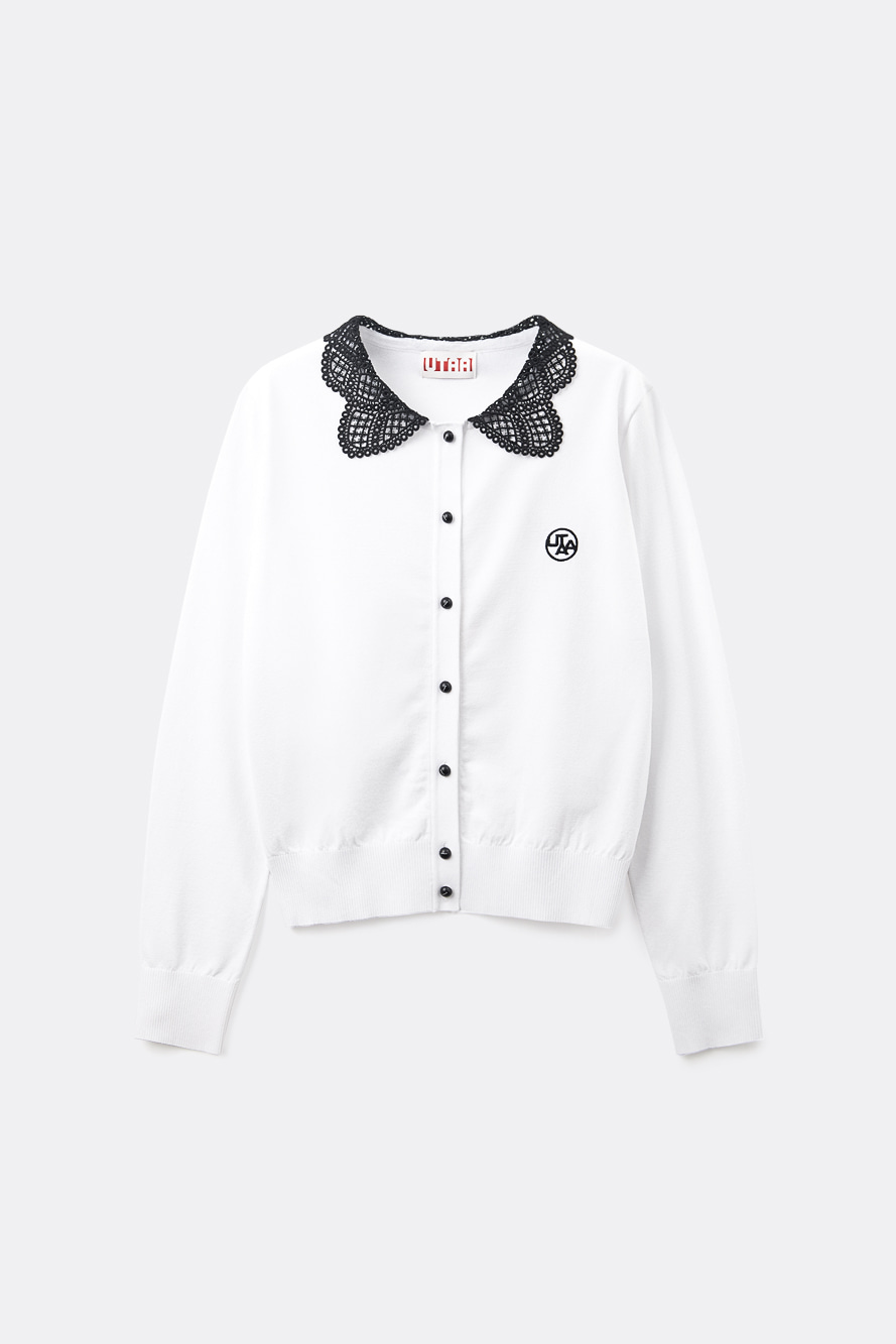 Áo khoác cardigan dệt kim cổ ren cài nút Utah Moonlit — UTAA Knit