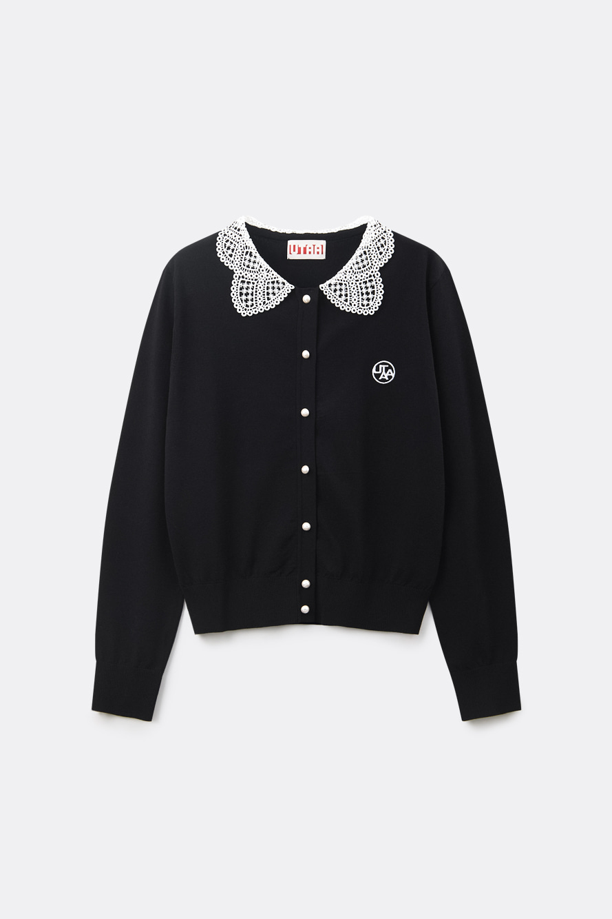 Áo khoác cardigan dệt kim cổ ren cài nút Utah Moonlit — UTAA Knit