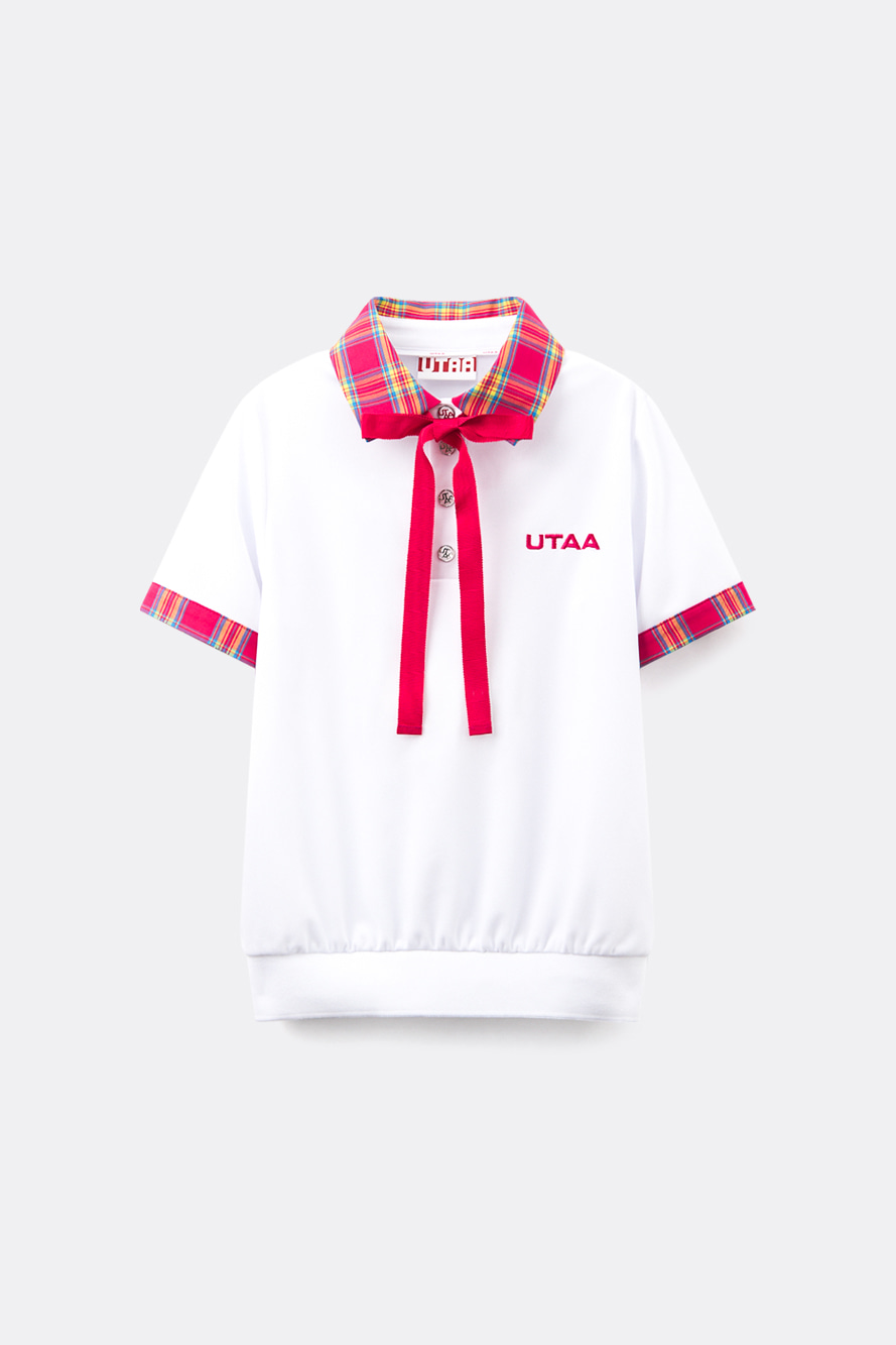 Áo thun PK kẻ caro tartan Utah Pop Color Tie — UTAA T-Shirt