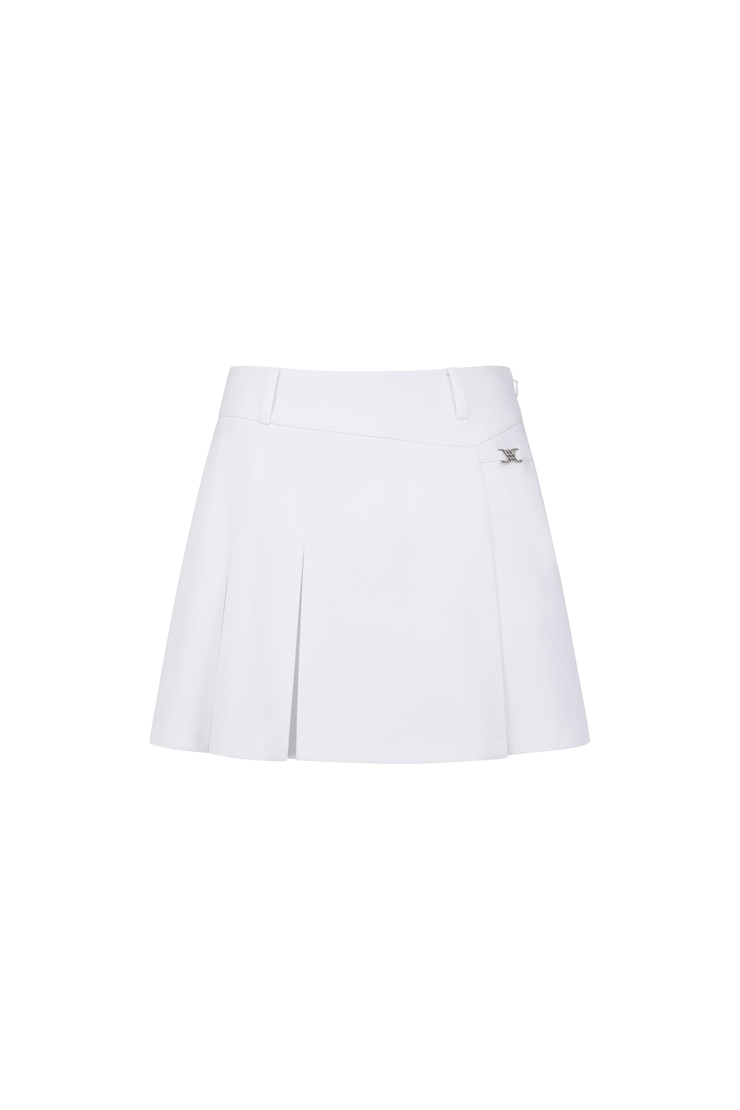 WOMEN SM BACK PLEATED SKIRT_WH — Anew Skirt