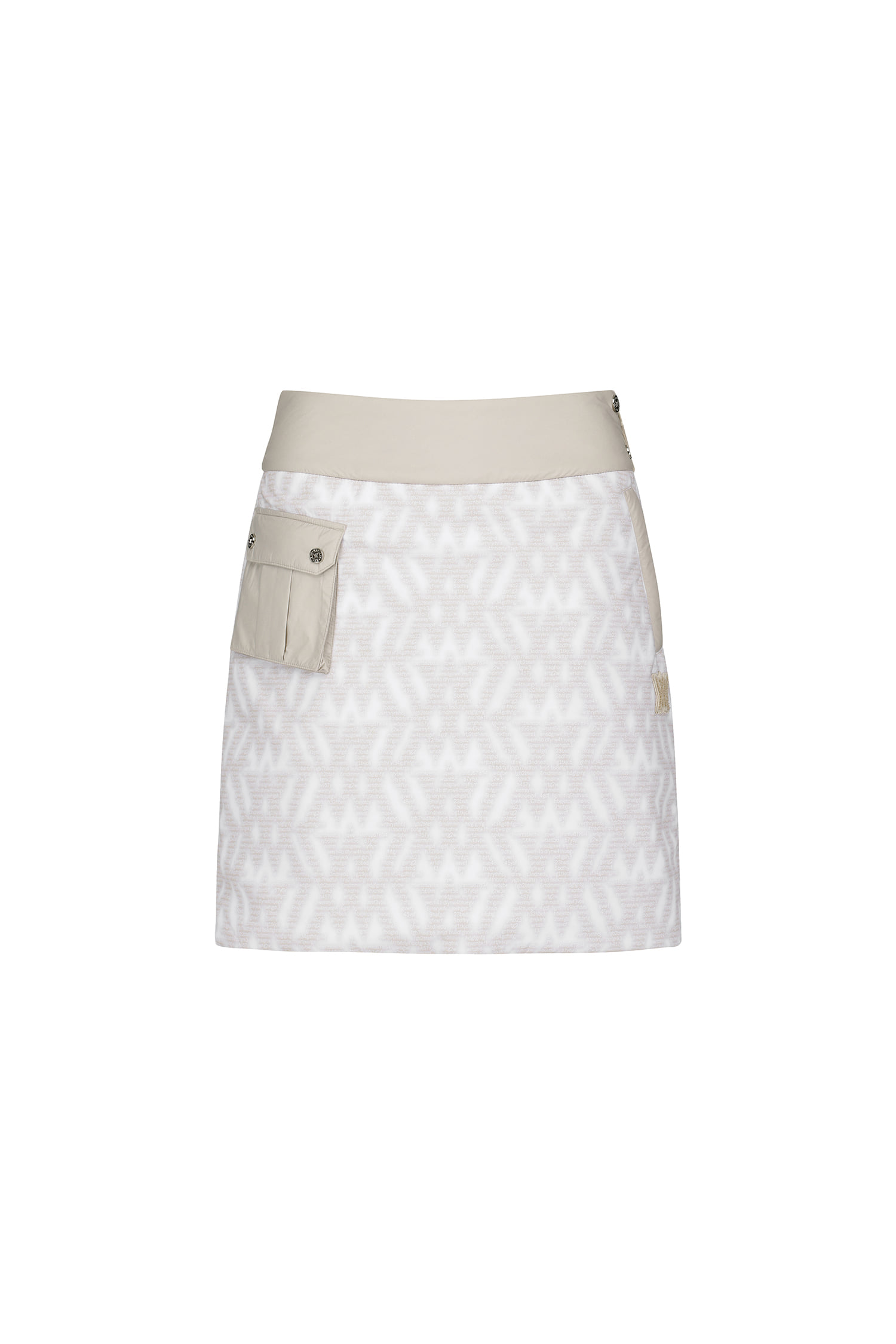 WOMEN WI LOGO PATTERN PADDED SKIRT_BE — Anew Skirt