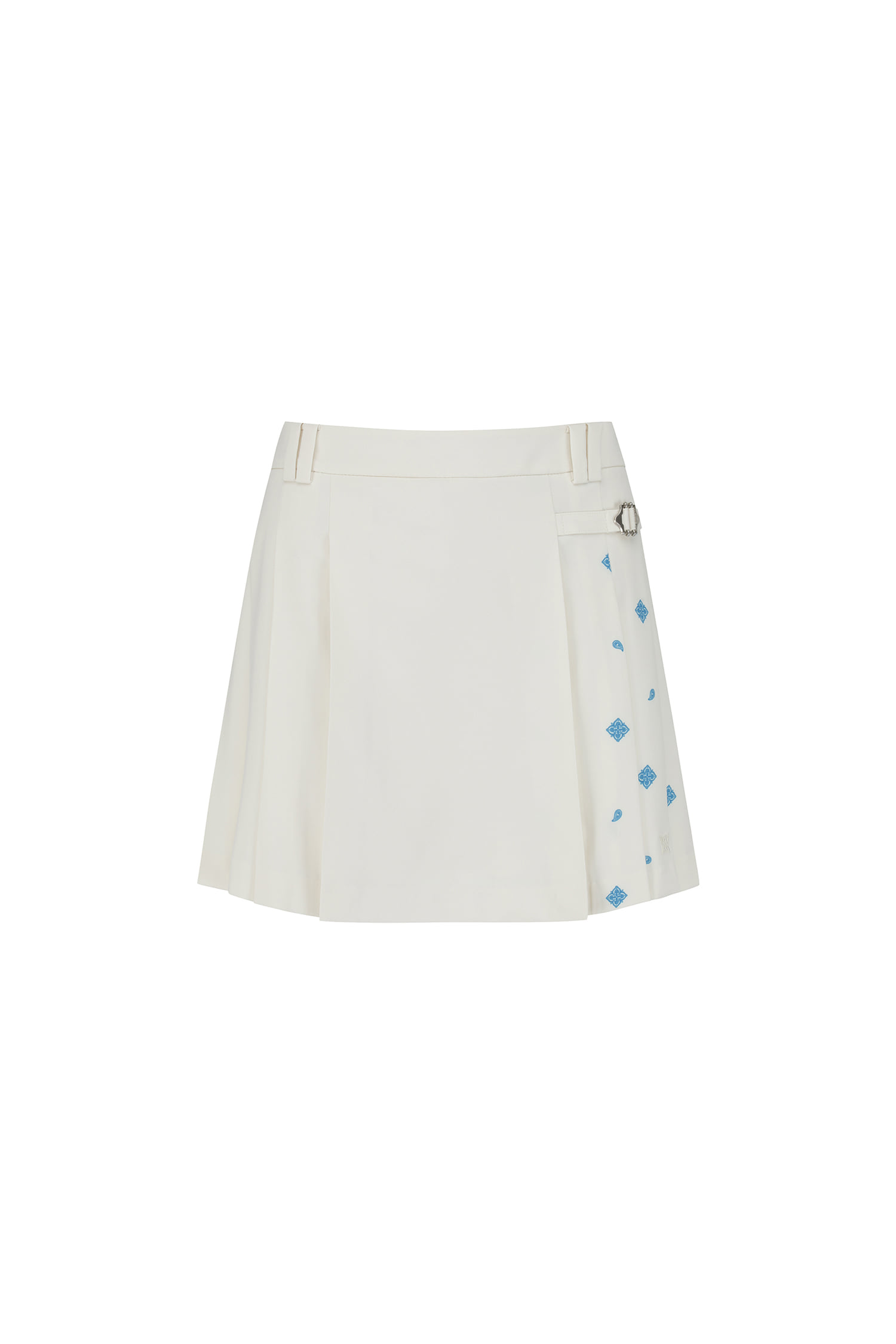 Váy golf nữ dáng xòe phối chi tiết thêu màu trắng — Anew | Seoul Golf Fashion