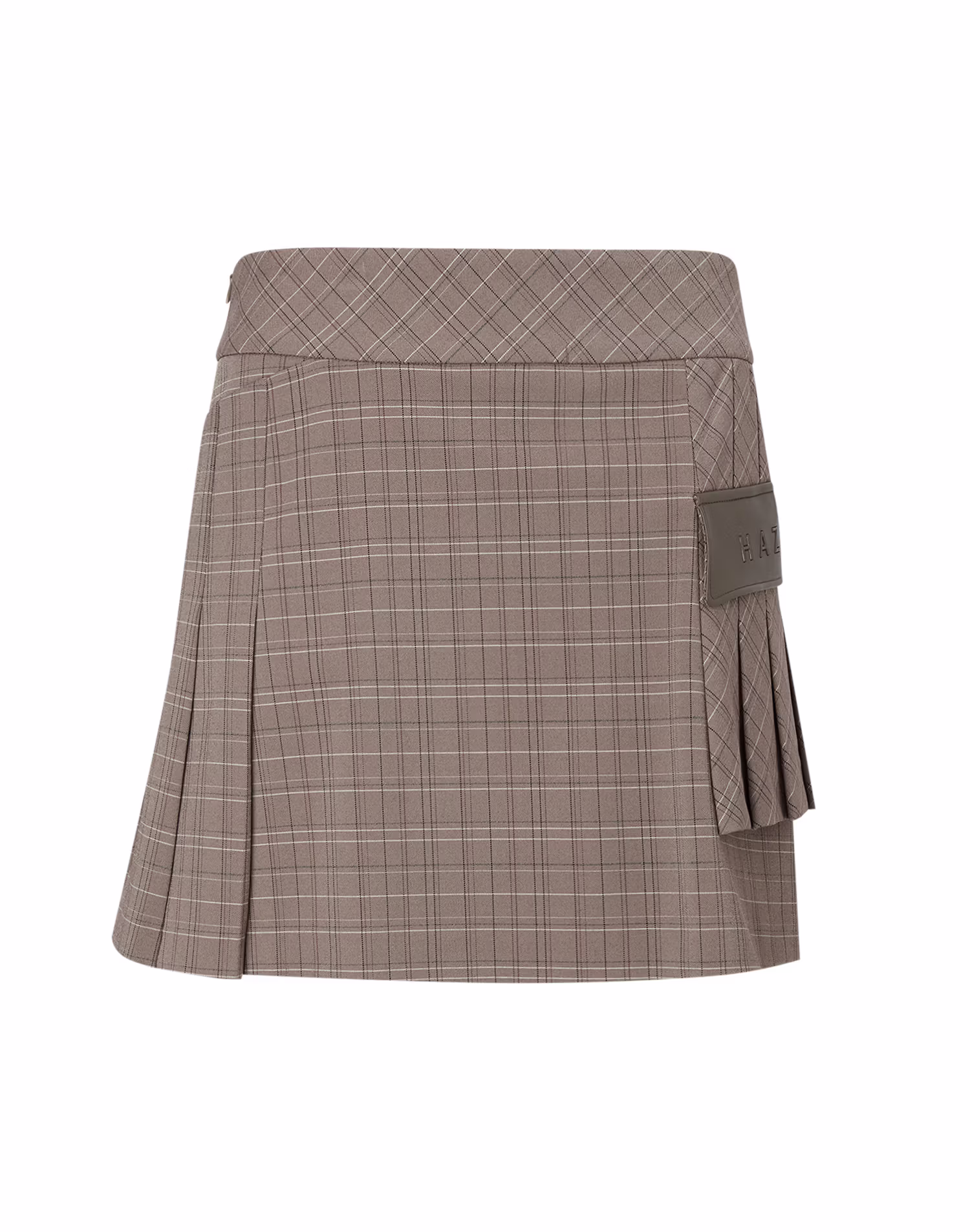 Chân váy xếp ly kẻ caro màu be dành cho nữ — Hazzys Skirt