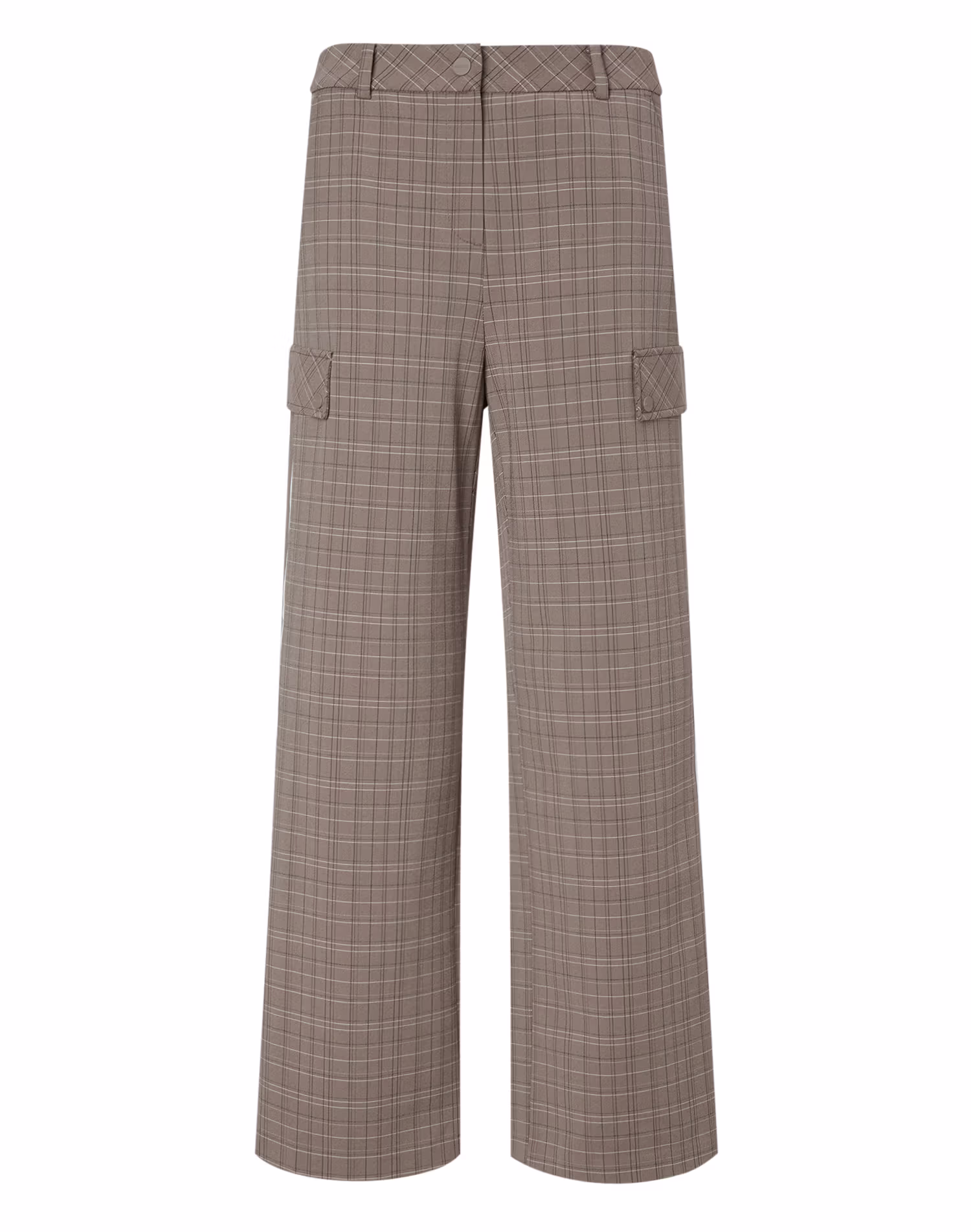 Quần ống rộng kẻ caro màu be dành cho nữ — Hazzys Pants