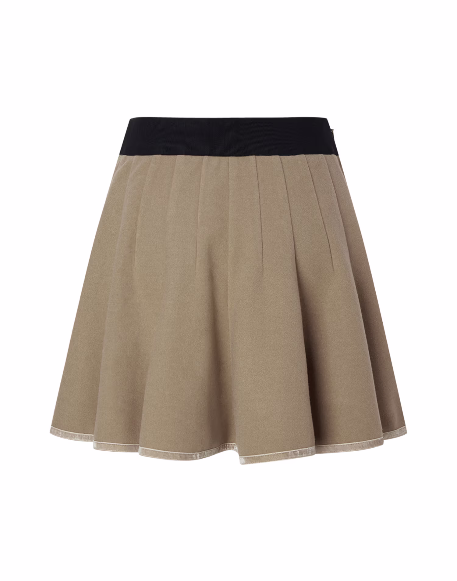 Chân váy xòe mùa đông chất liệu giả len màu lạc đà dành cho nữ. — Hazzys Skirt