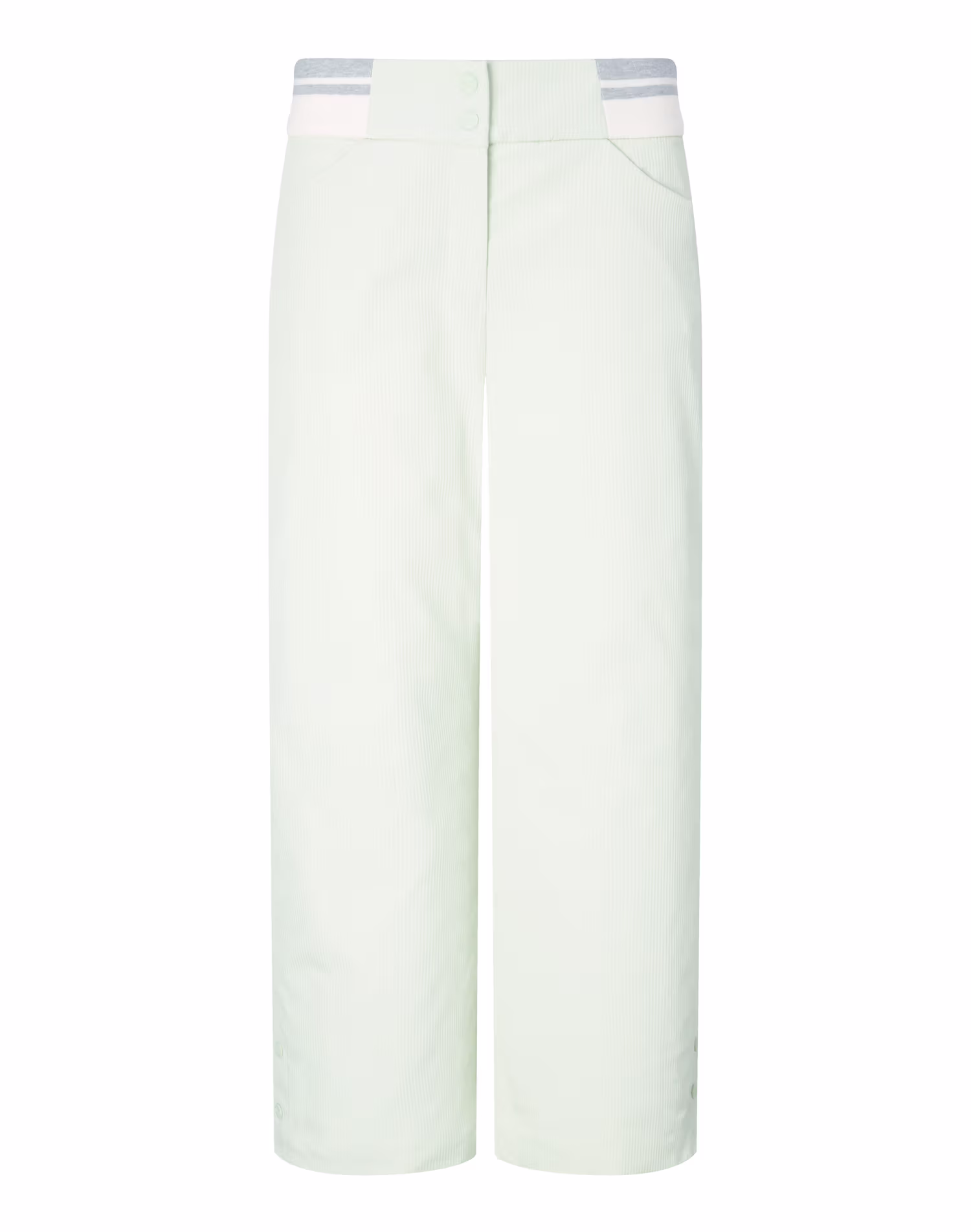 Quần ống rộng bằng vải nhung kẻ màu vàng xanh dành cho nữ — Hazzys Pants