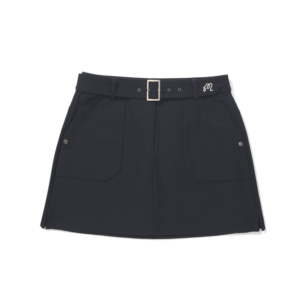 Váy chữ H dáng cargo màu xanh navy có đai lưng tháo rời của Malbon