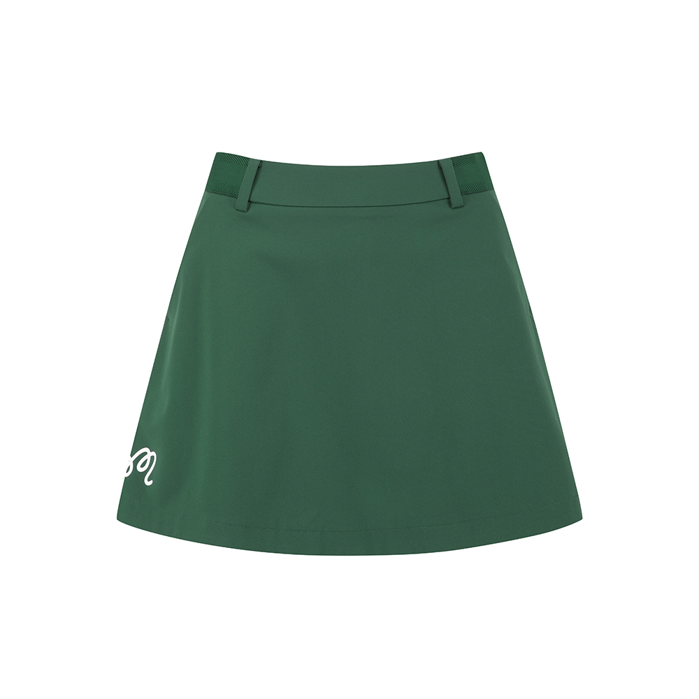 Váy xòe golf nữ phối logo lớn màu xanh lá thương hiệu Malbon
