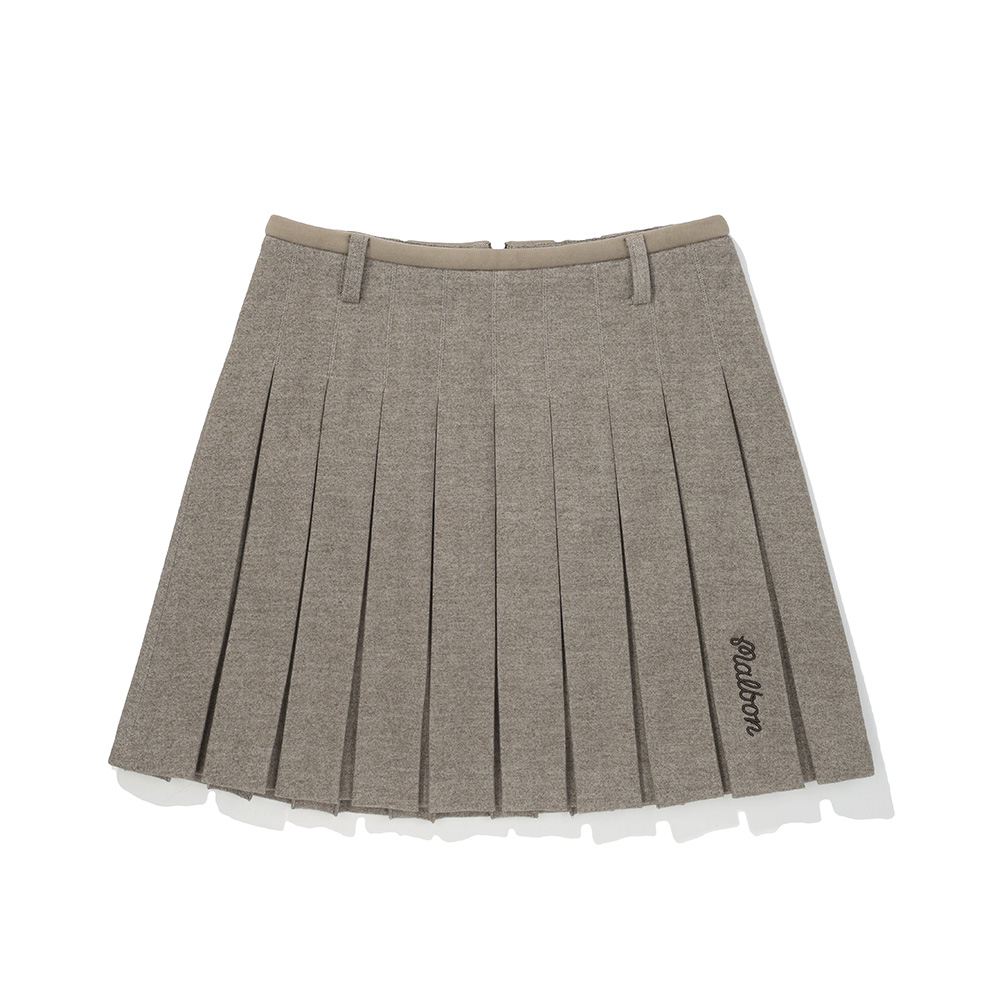 Váy xếp ly accordion vải TR màu be — Malbon | Seoul Golf Fashion