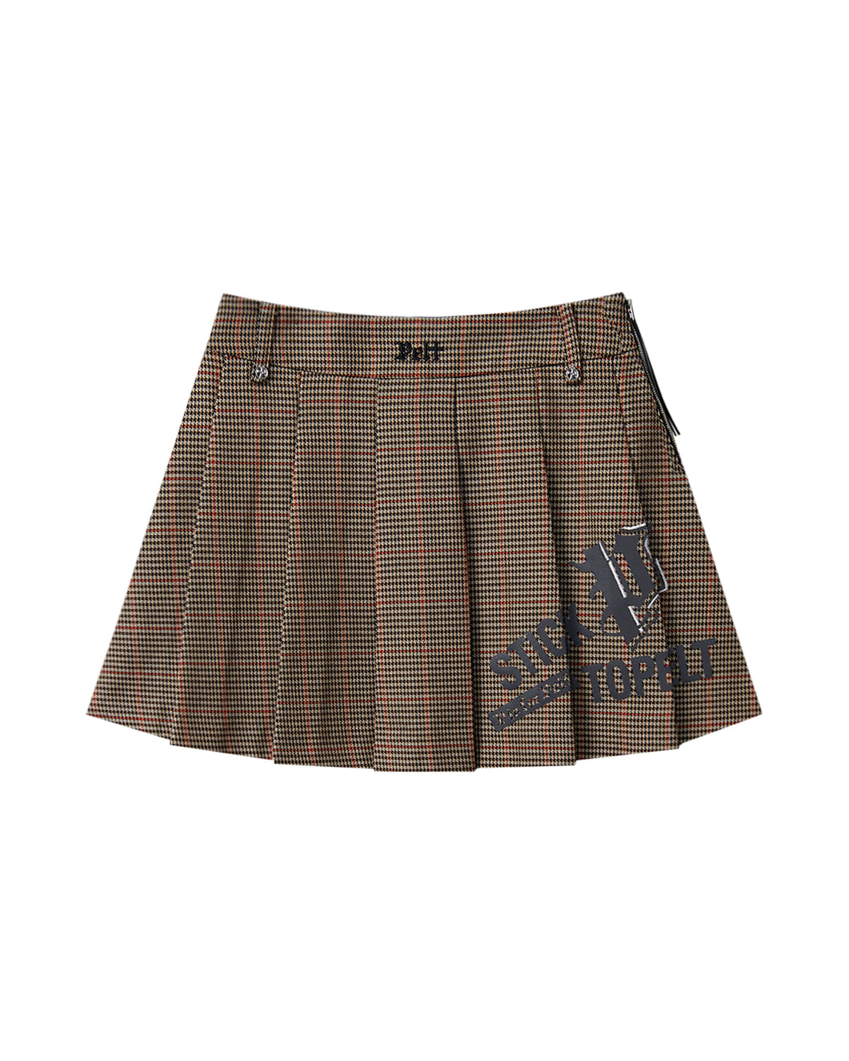 Chân váy xếp ly kẻ caro phối logo | Seoul Golf Fashion