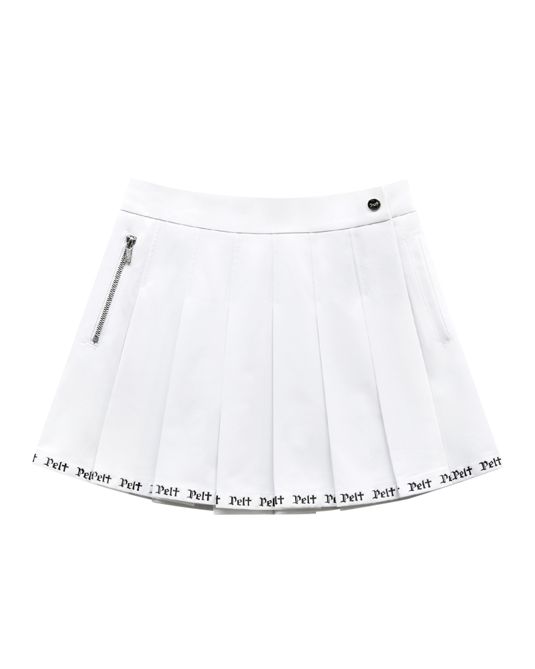 Váy xếp ly quấn băng dính in chữ logo bằng nỉ. | Seoul Golf Fashion