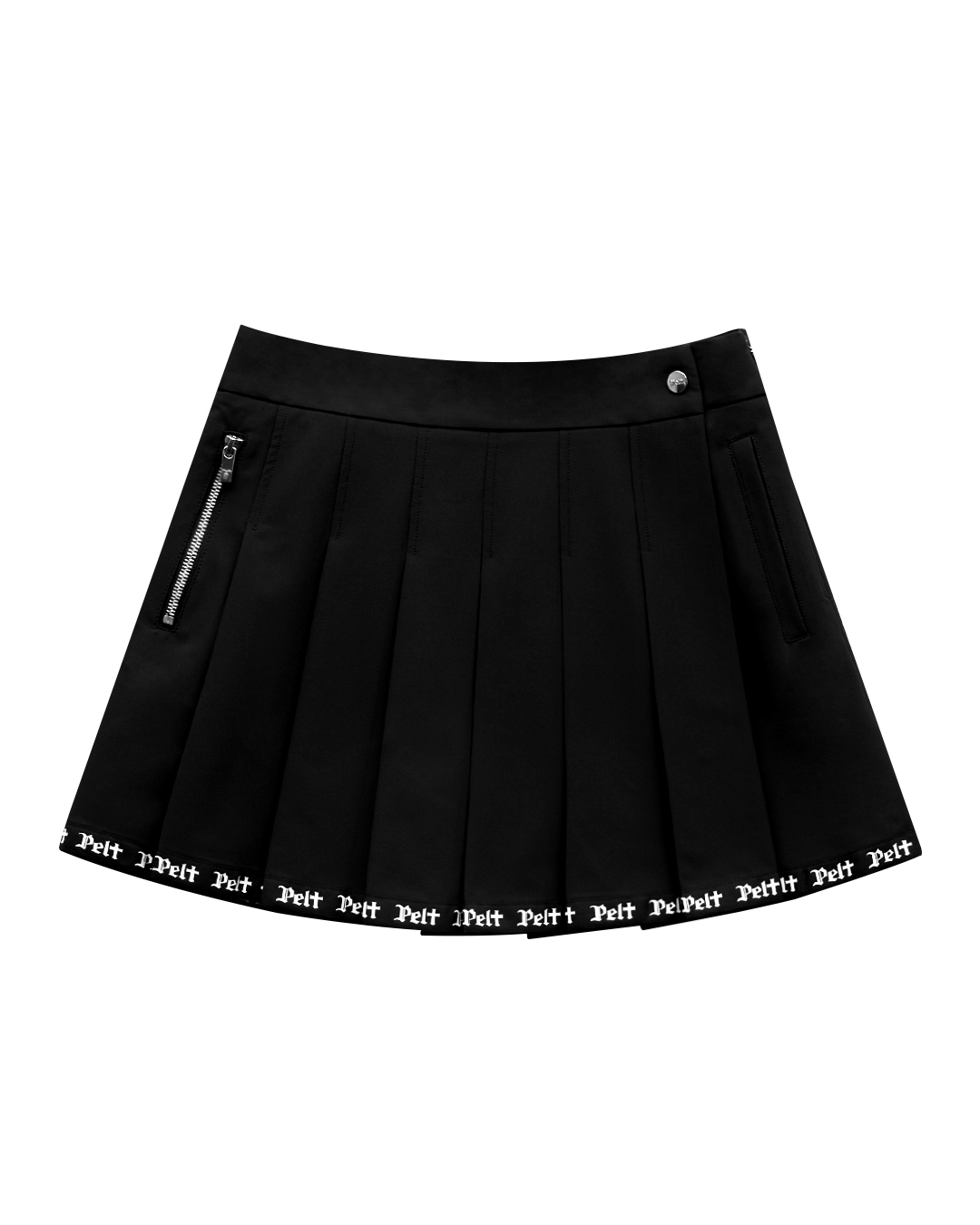 Váy xếp ly quấn băng dính in chữ logo bằng nỉ. | Seoul Golf Fashion