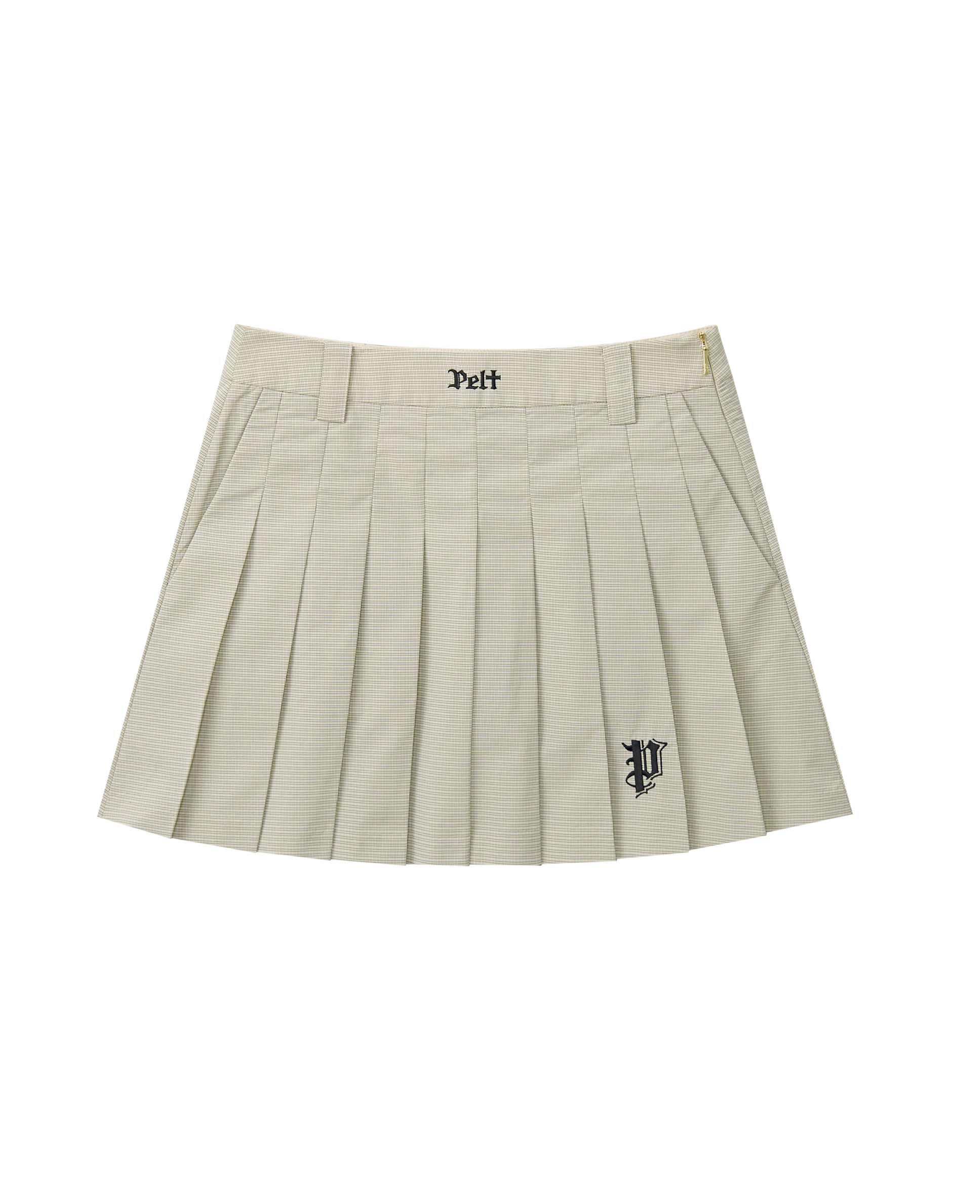 Váy golf nữ xếp ly dáng A màu be nhạt — Pelt | Seoul Golf Fashion