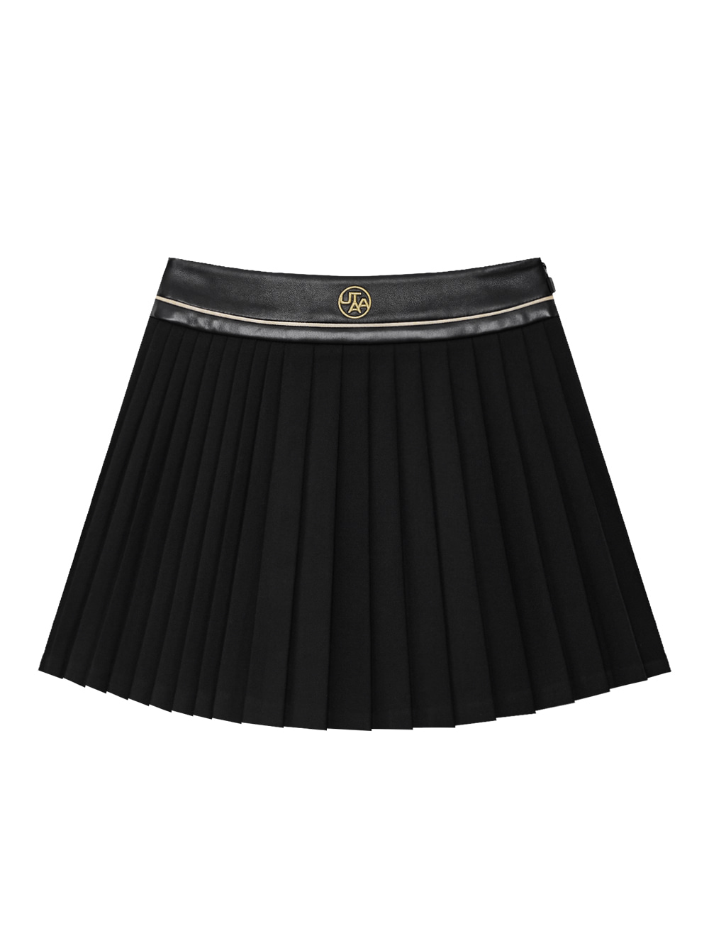 Chân váy xếp ly phối da màu Topaz Royal Gilt — UTAA Skirt